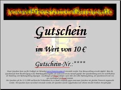 Gutschein im Wert von 10,- Euro Gutschein im Wert von 10,- Euro